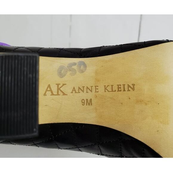 AK Anne Klein Quilted Leather Peep Toe Pumps Heels 9M - Picture 7 of 10